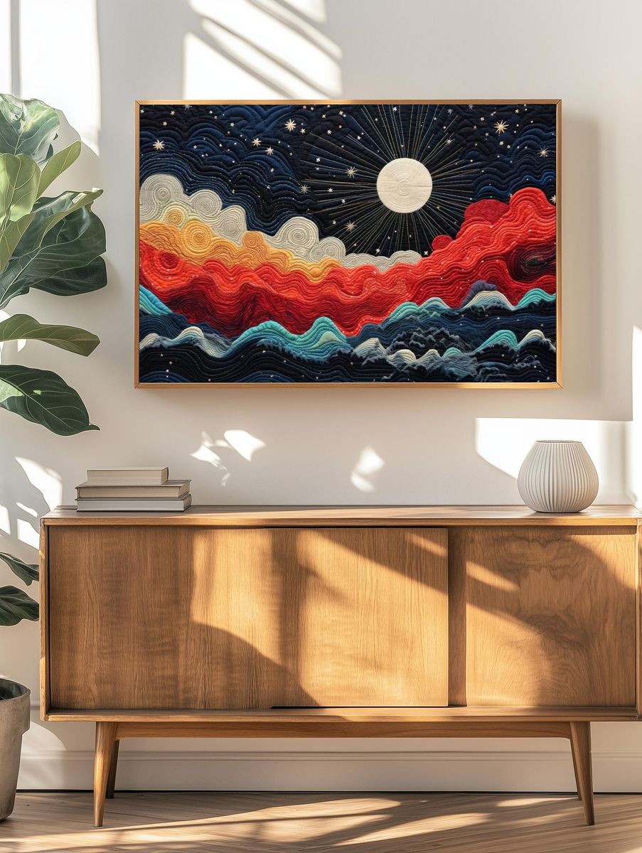 Celestial Quilted Landscape Poster. — room view 3
