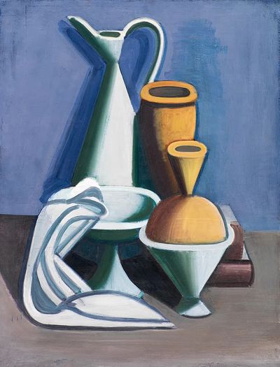 Vintage Watering Can and Jars Arrangement — Art Print. poster print