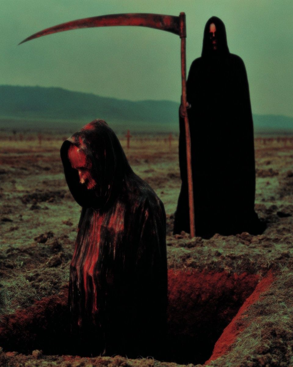Grim Reaper Field Scene Poster. poster — fine-art art