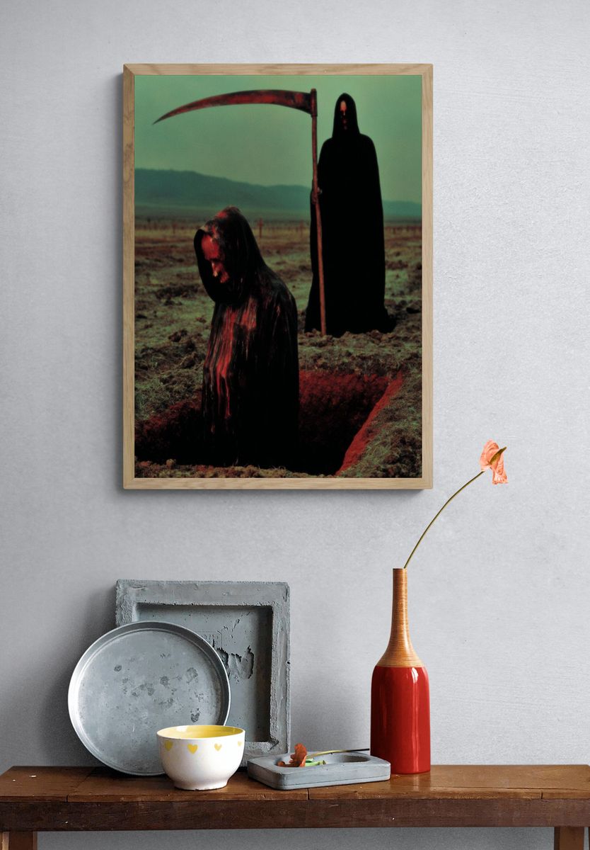 Grim Reaper Field Scene Poster. — room view 3