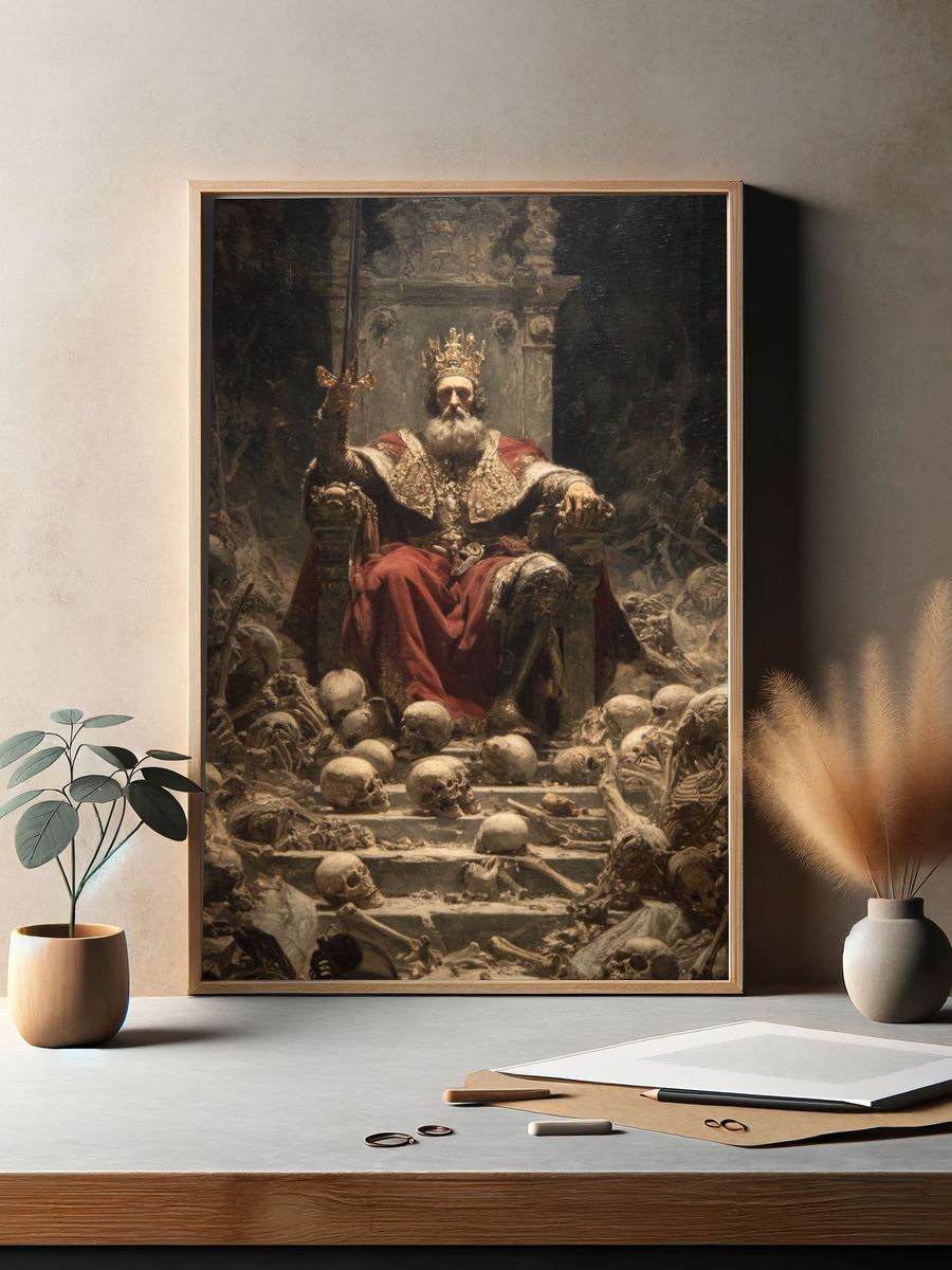 Skeleton Throne Dark Fantasy Print. — room view 2