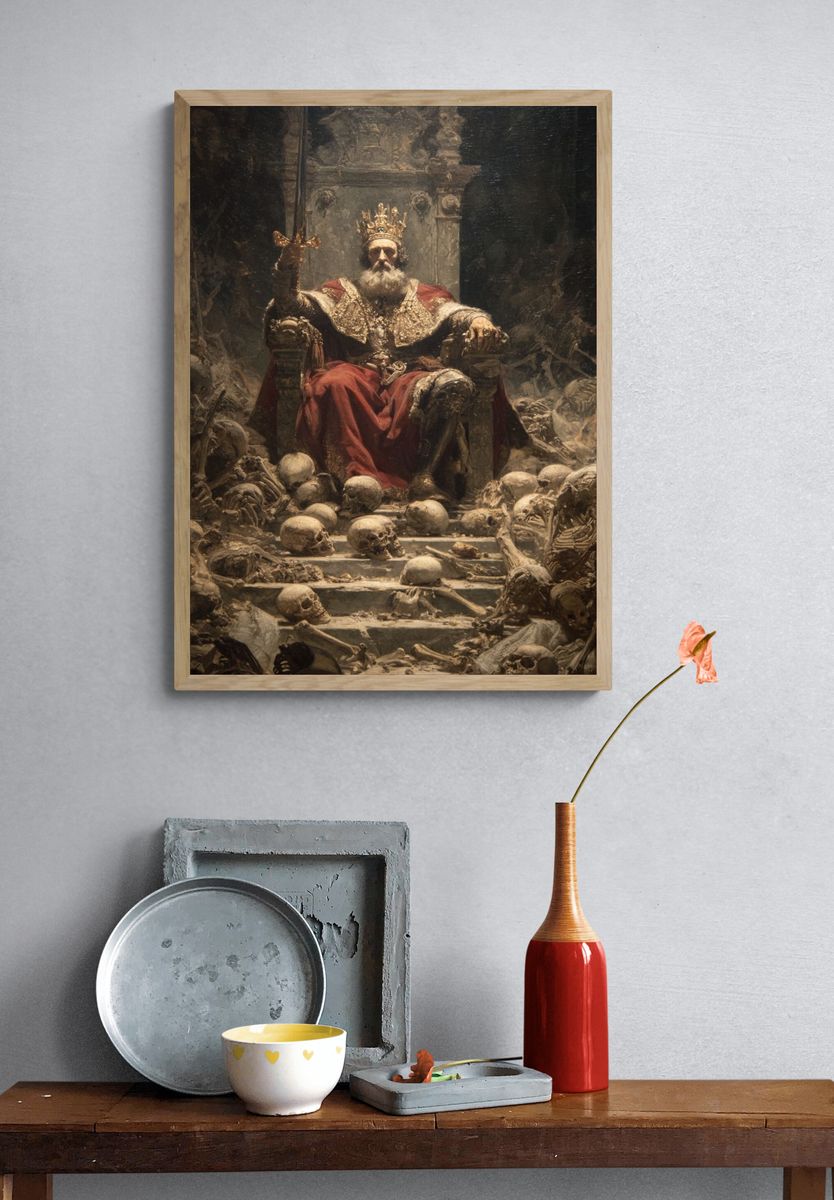 Skeleton Throne Dark Fantasy Print. — room view 3