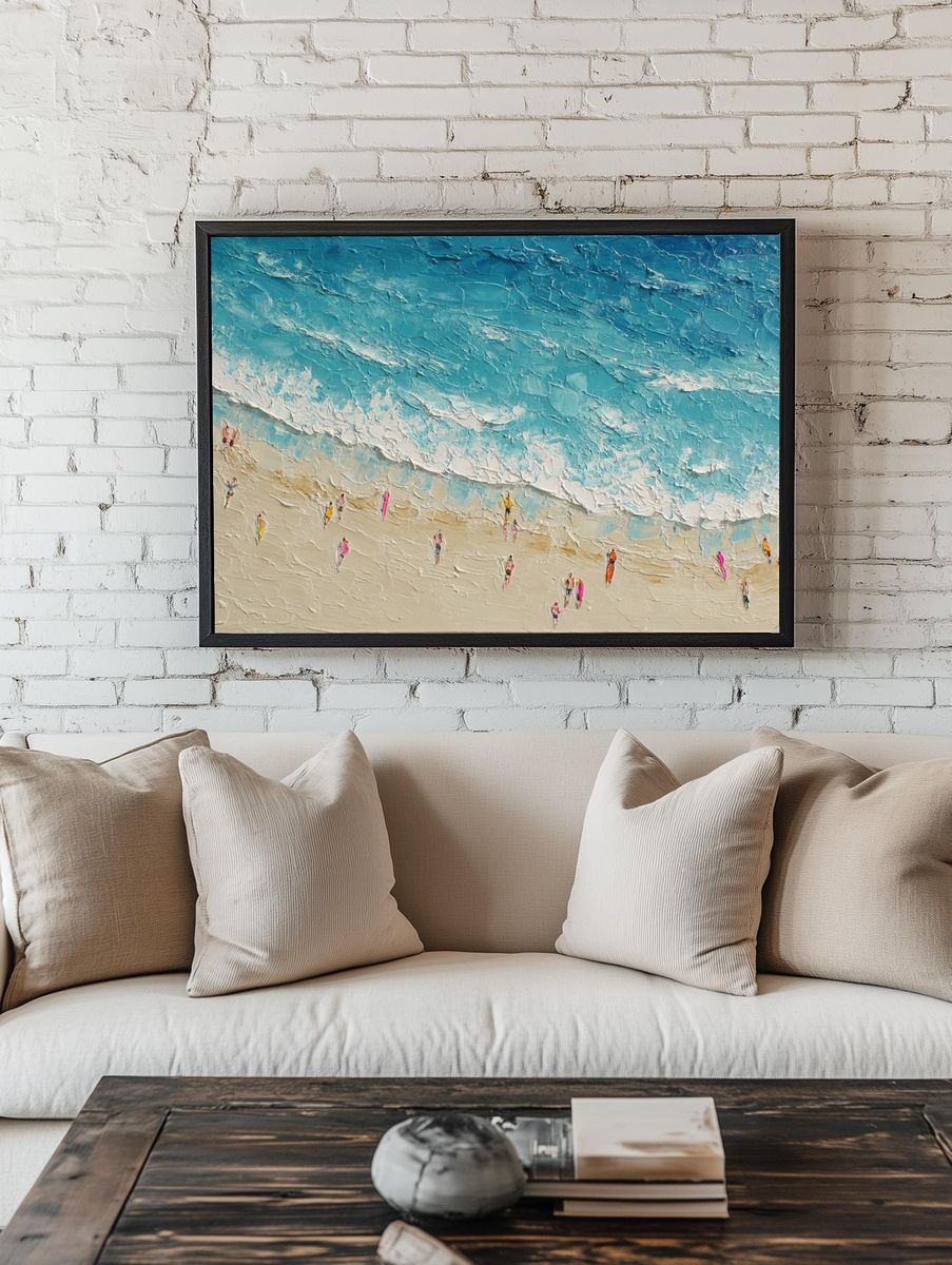 Aerial Beach Daydream Print. — room view 1