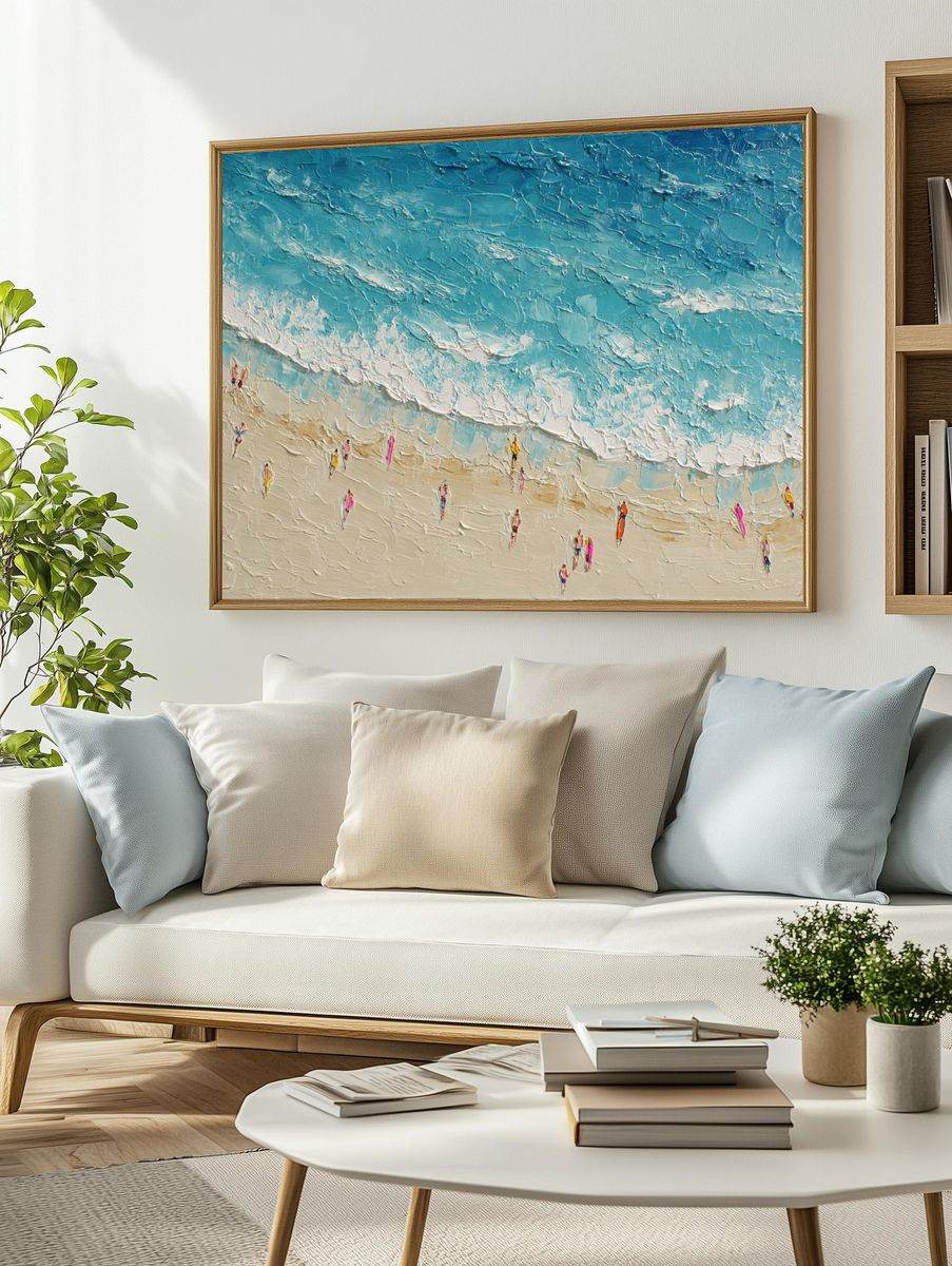 Aerial Beach Daydream Print. — room view 2