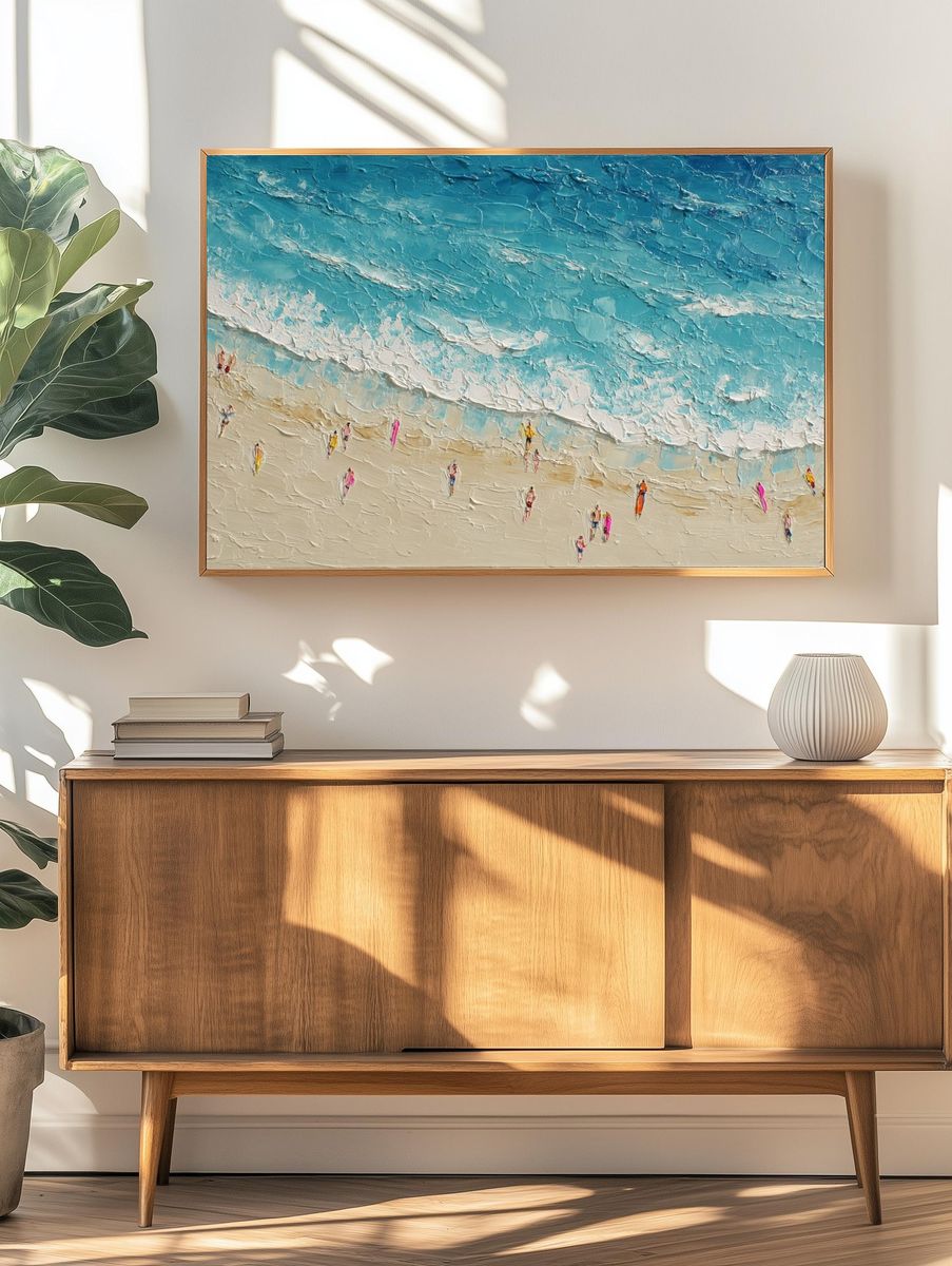 Aerial Beach Daydream Print. — room view 3