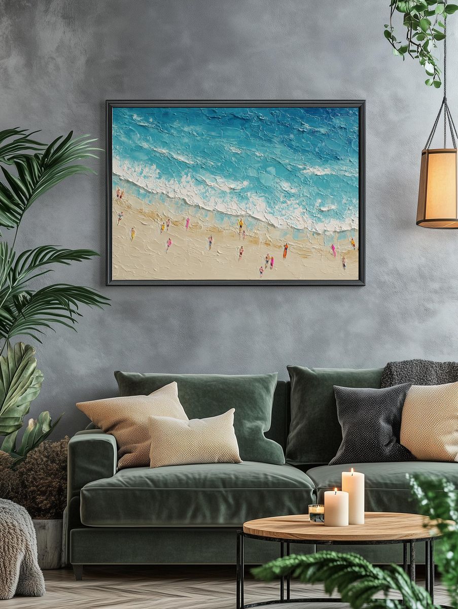 Aerial Beach Daydream Print. — room view 4