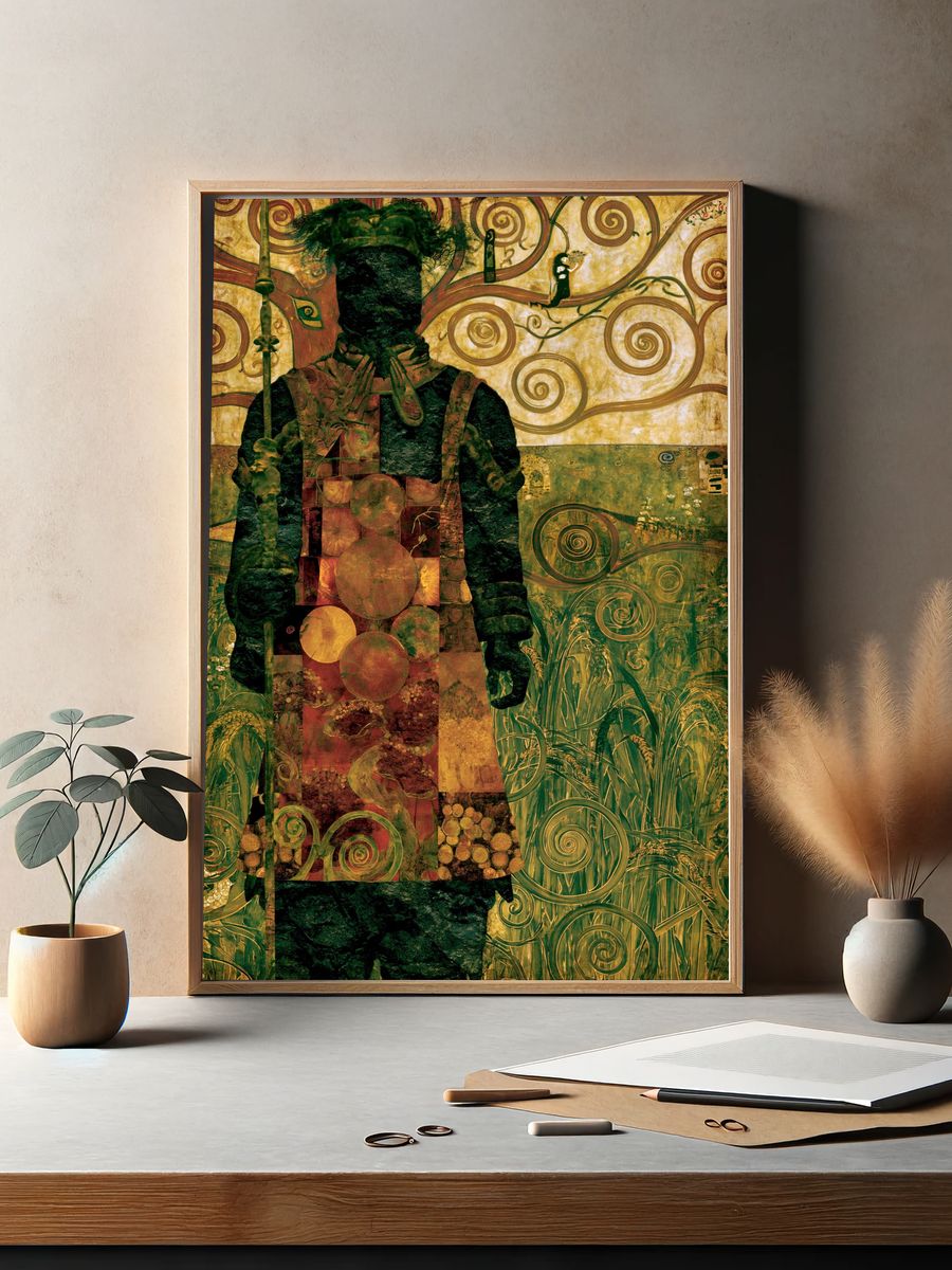 The Kiss by Klimt Fine-Art Poster. — room view 2