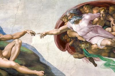 Michelangelo Buonarroti 's Creation Adam. poster print