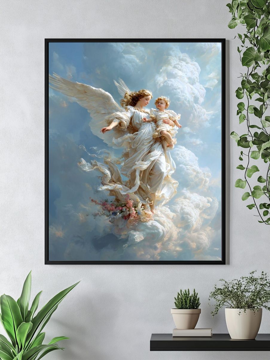 Celestial Angel and Child Fine-Art Print. — room view 4