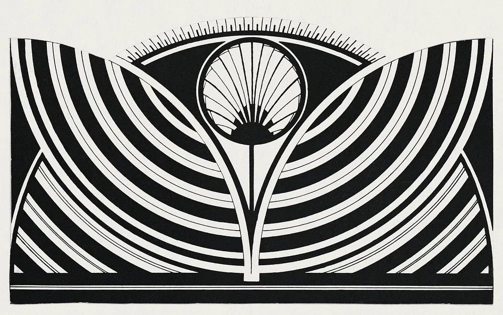 Stylized floral pattern (Gestileerd bloemmotief). poster detail
