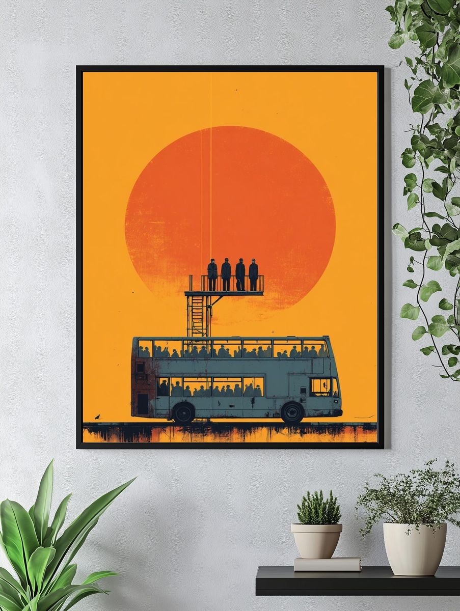 Sunset Bus Stop Surrealism Poster. — room view 4