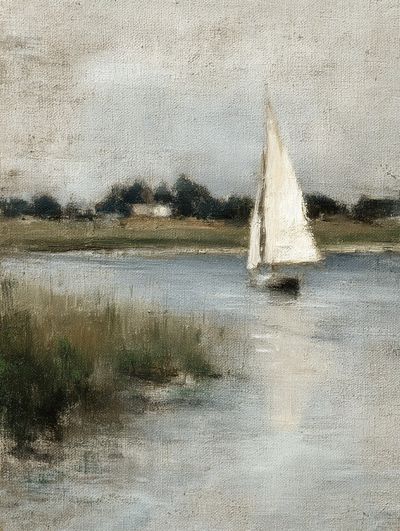 Sailboat on Calm Water Print. poster