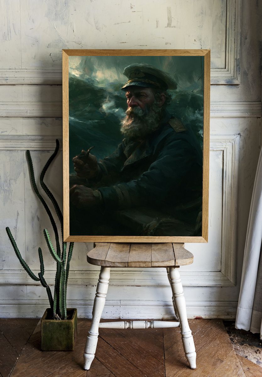 Sea Captain Portrait Print. room preview