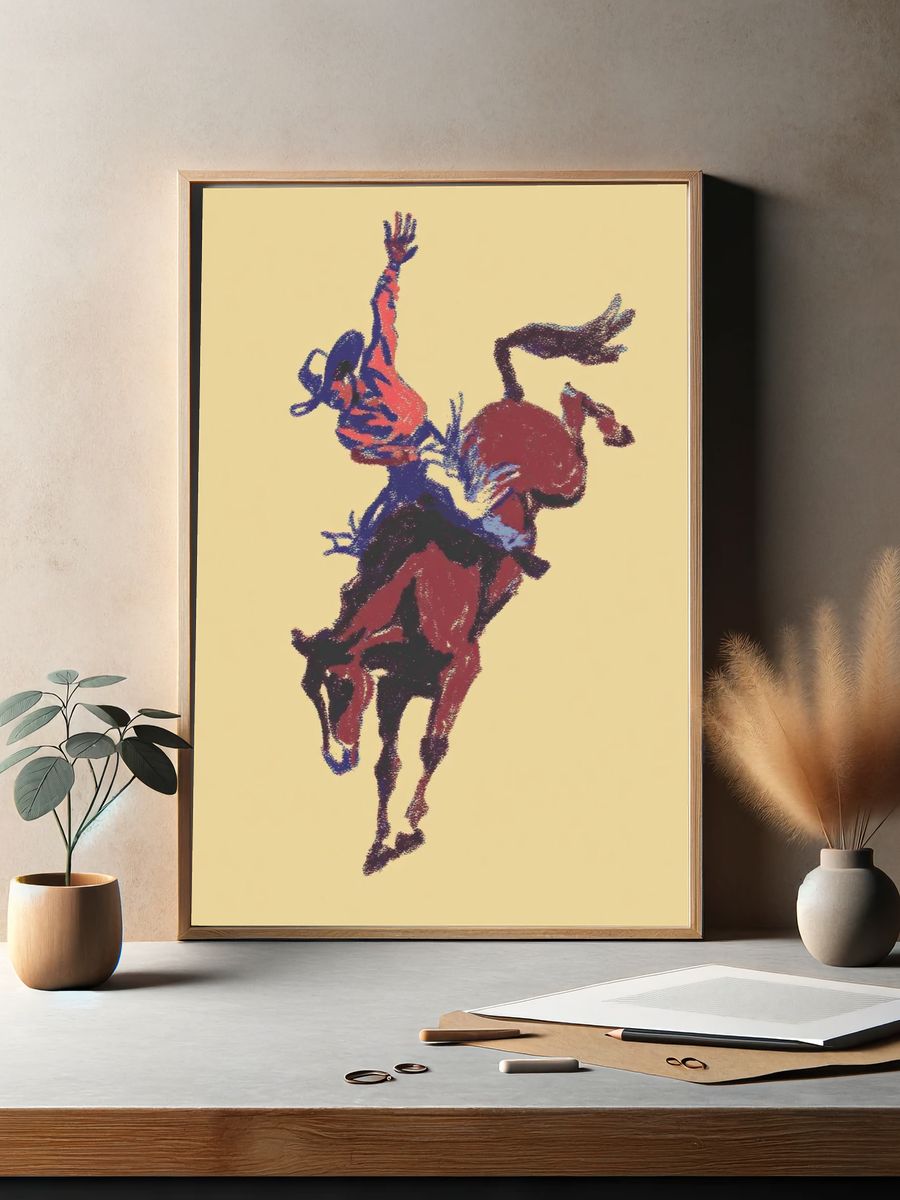 Bucking Horse Abstract Print. — room view 2