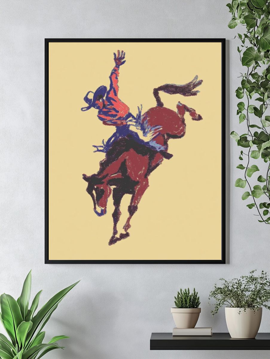 Bucking Horse Abstract Print. — room view 4