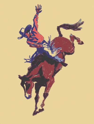 Bucking Horse Abstract Print. poster