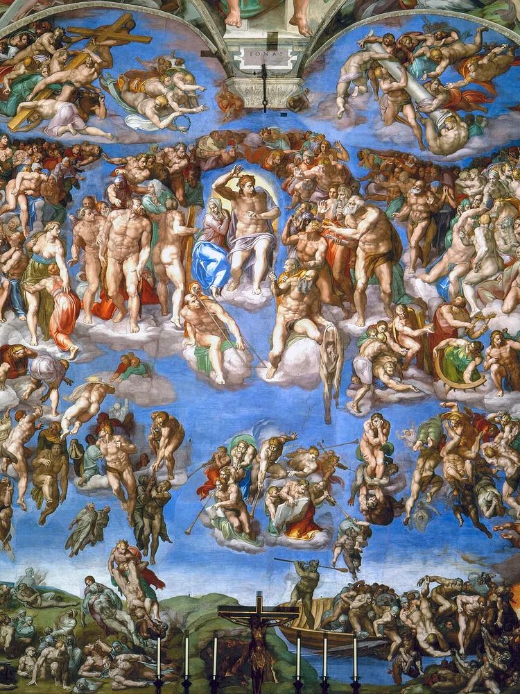 Michelangelo Buonarroti 's Last Judgment. poster — fine-art art