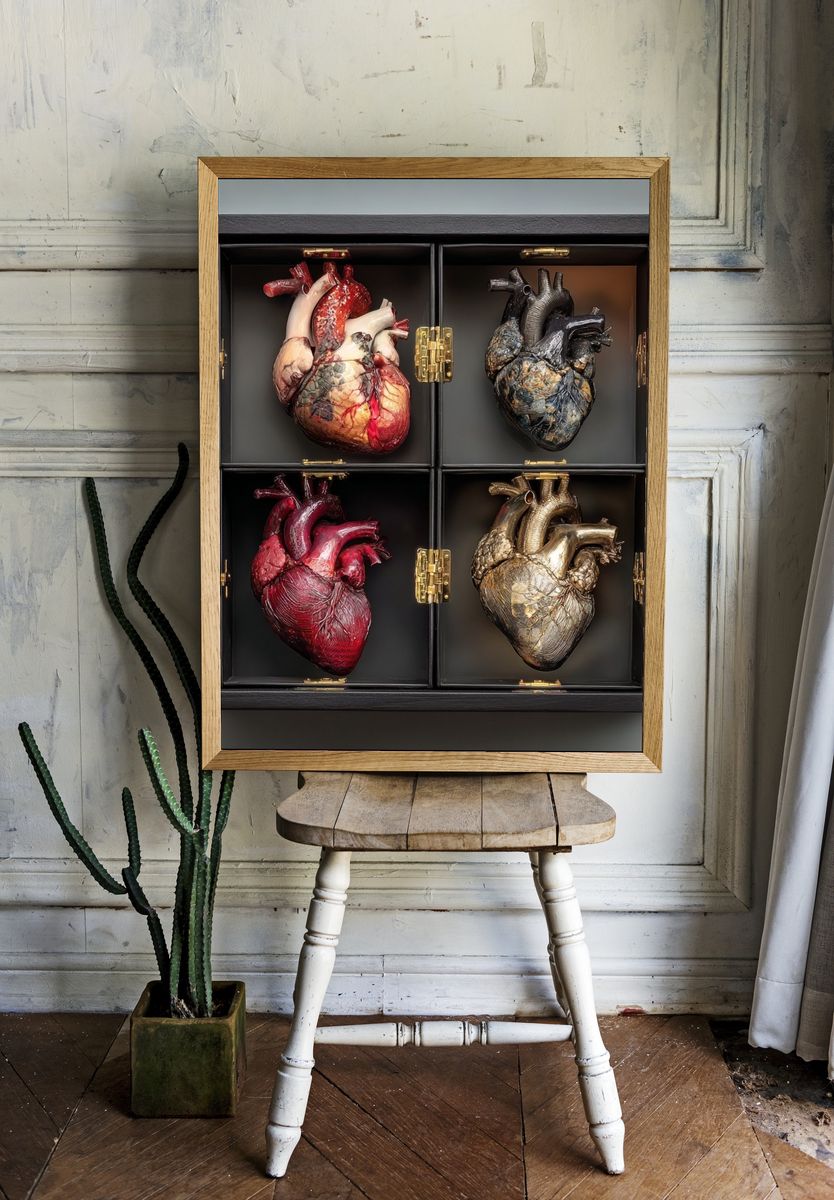 Anatomical Hearts Contemporary Print. — room view 1
