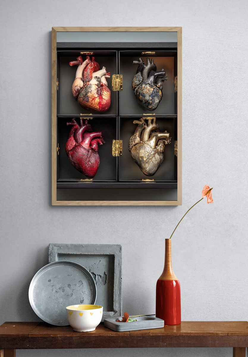 Anatomical Hearts Contemporary Print. — room view 3