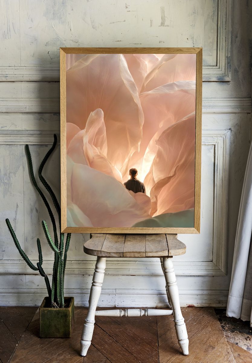 Dreamlike Flower Portrait Poster. — room view 1