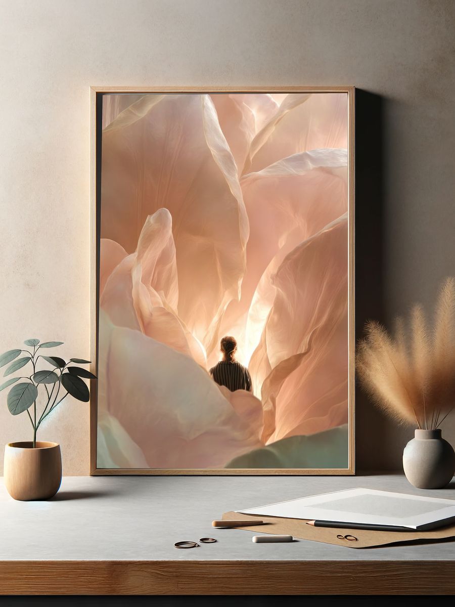 Dreamlike Flower Portrait Poster. — room view 2