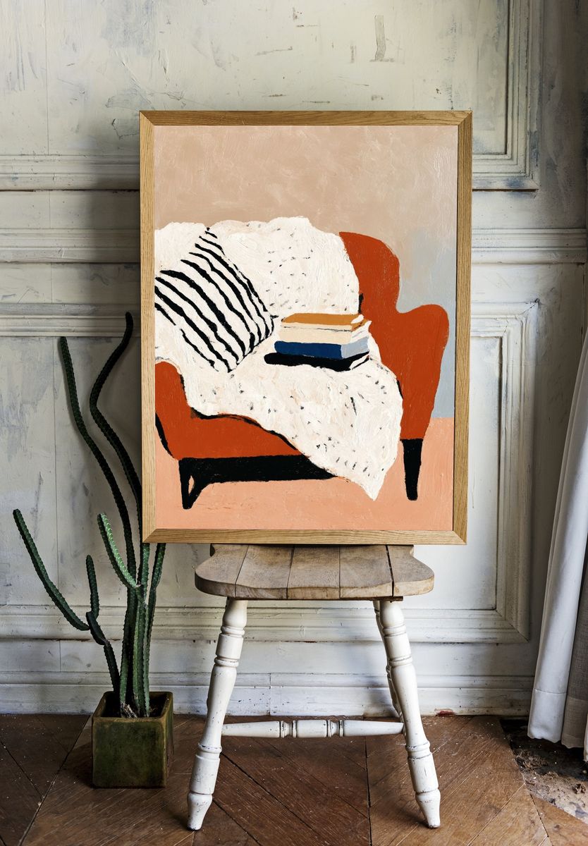Abstract Armchair Still Life Print. — room view 1