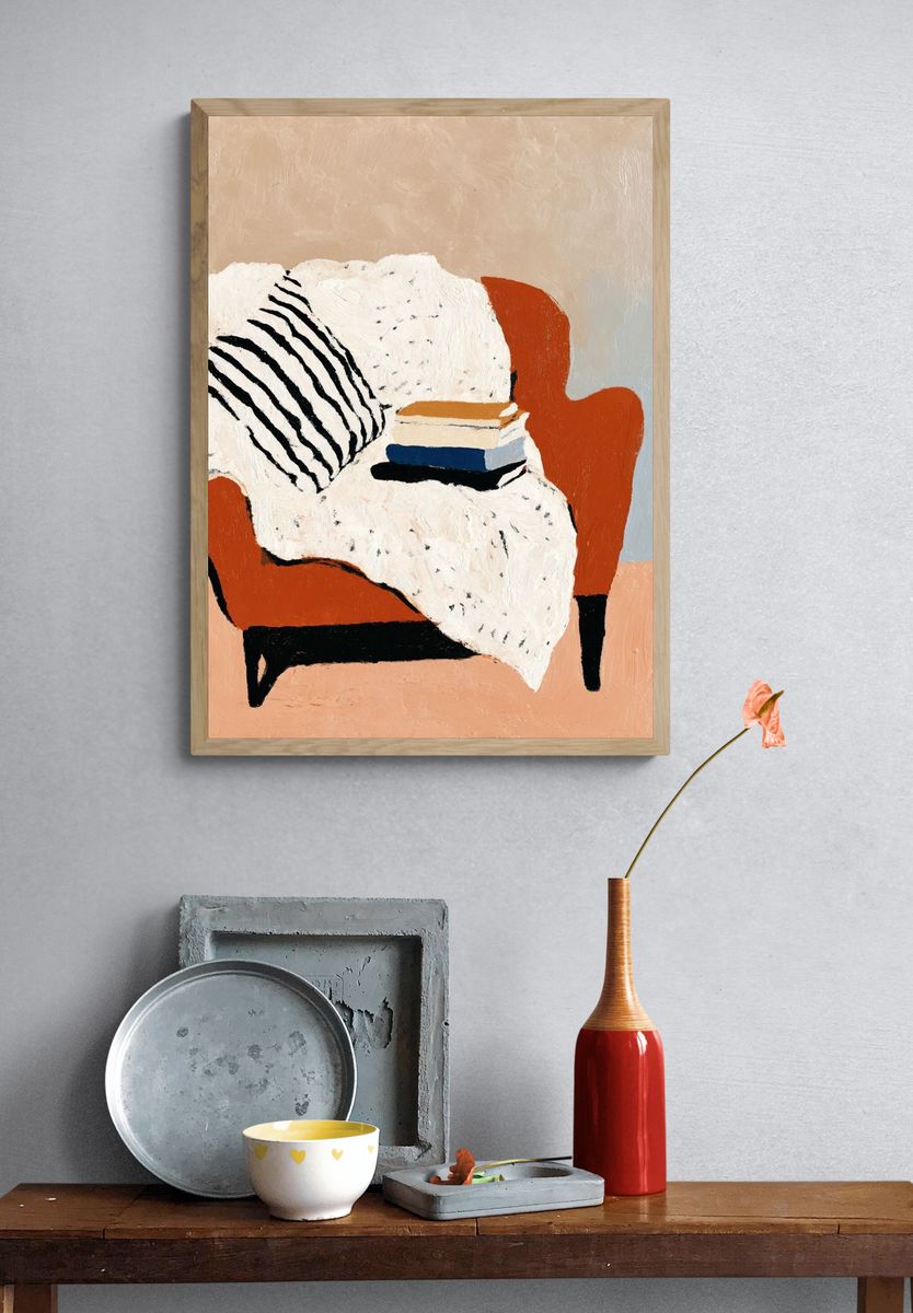 Abstract Armchair Still Life Print. — room view 3