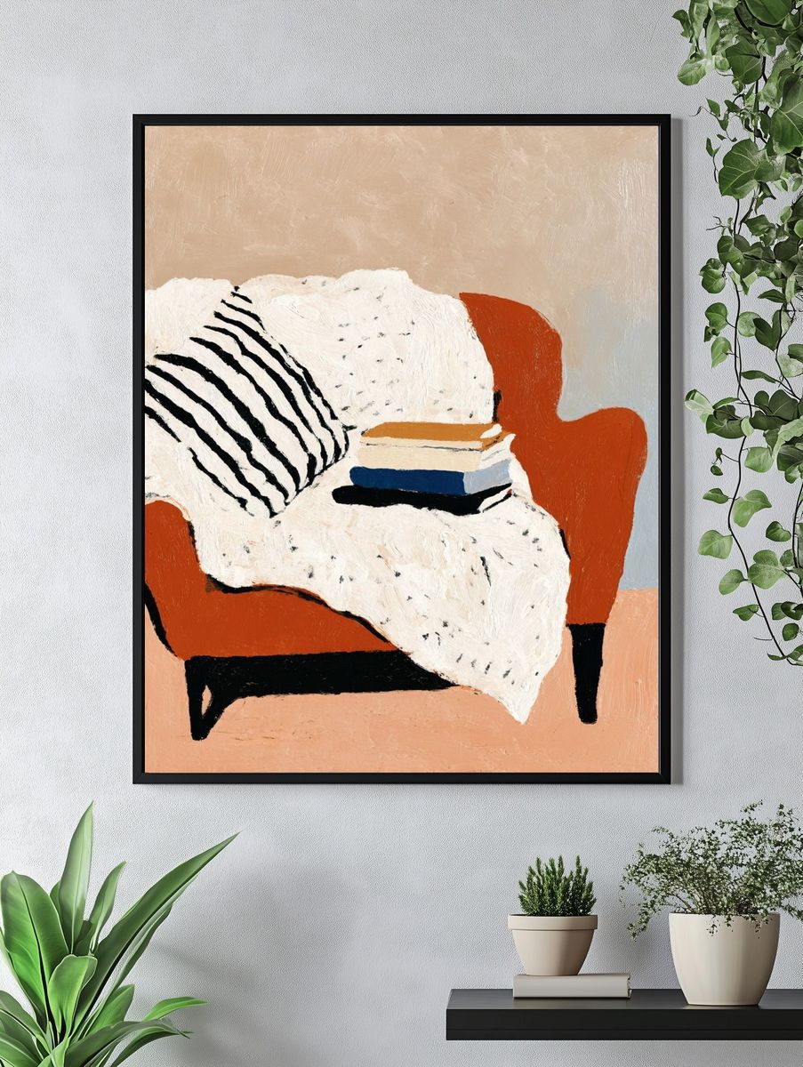 Abstract Armchair Still Life Print. — room view 4