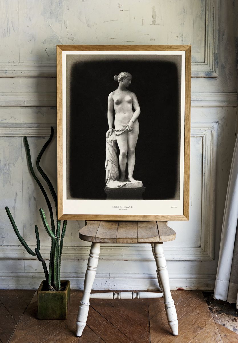 Greek Slave Marble Statue Print. — room view 1