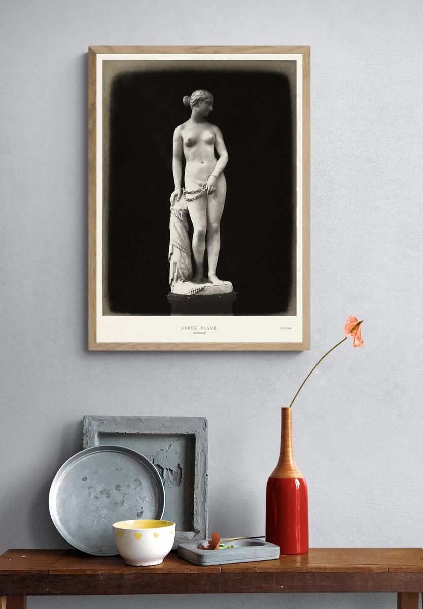Greek Slave Marble Statue Print. — room view 3