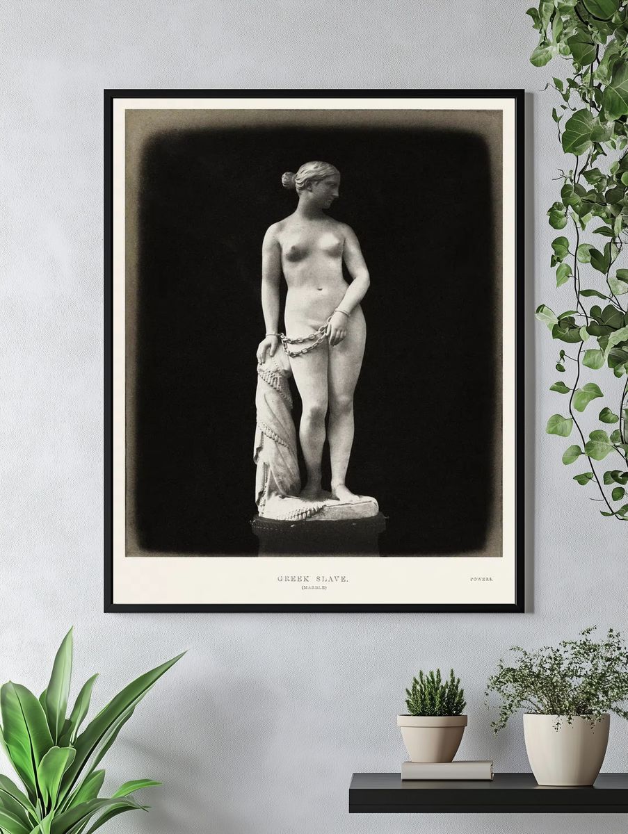 Greek Slave Marble Statue Print. — room view 4
