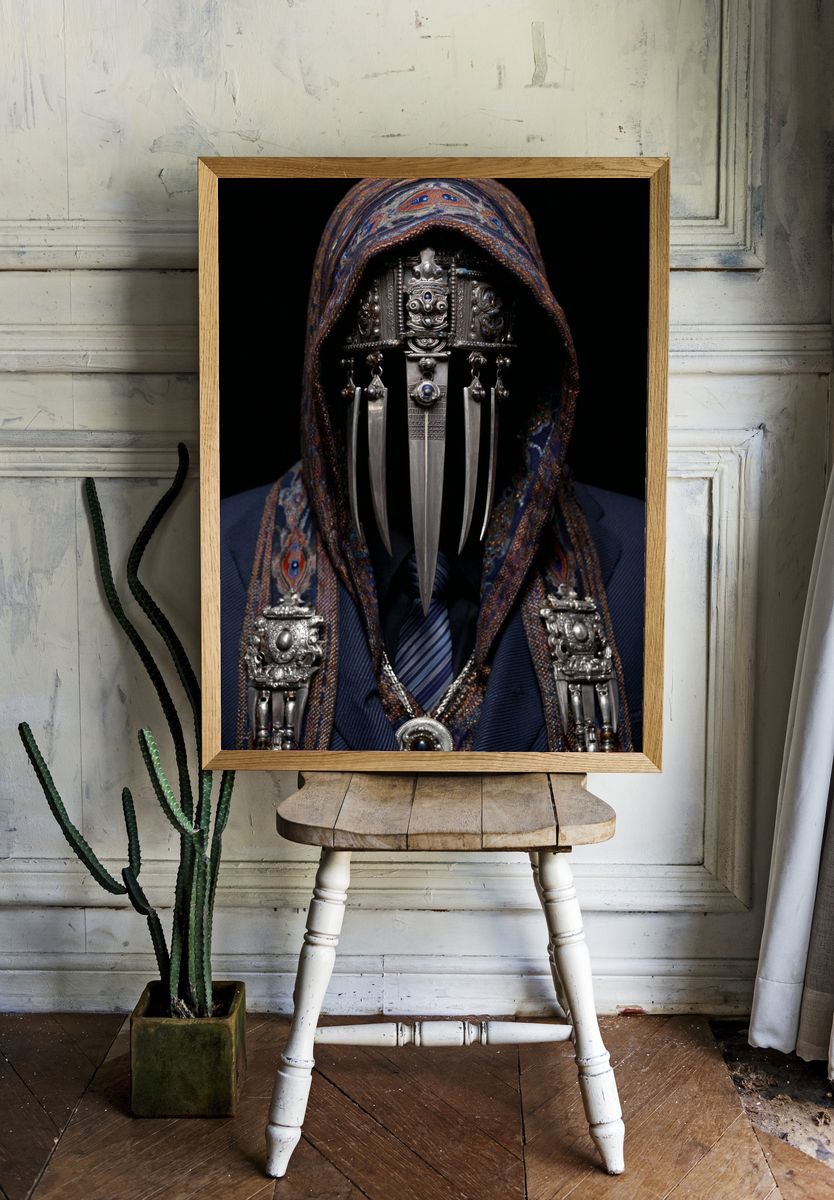 Masked Figure Portrait Print. — room view 1