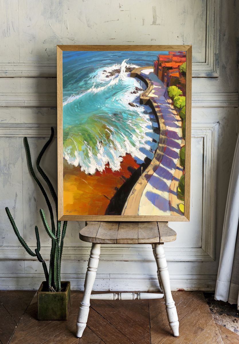 Coastal Wave Path Fine-Art Print. — room view 1