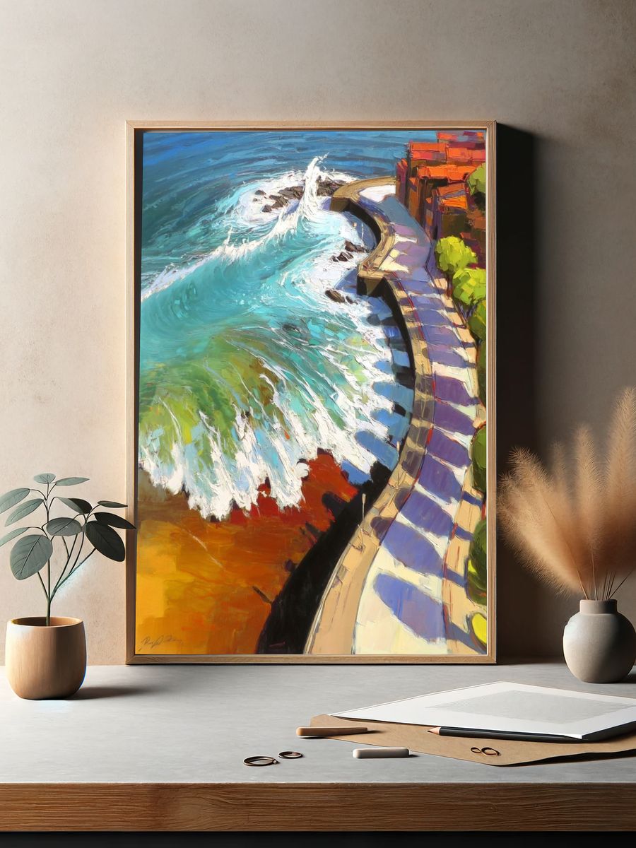 Coastal Wave Path Fine-Art Print. — room view 2