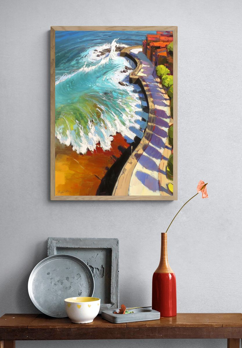 Coastal Wave Path Fine-Art Print. — room view 3