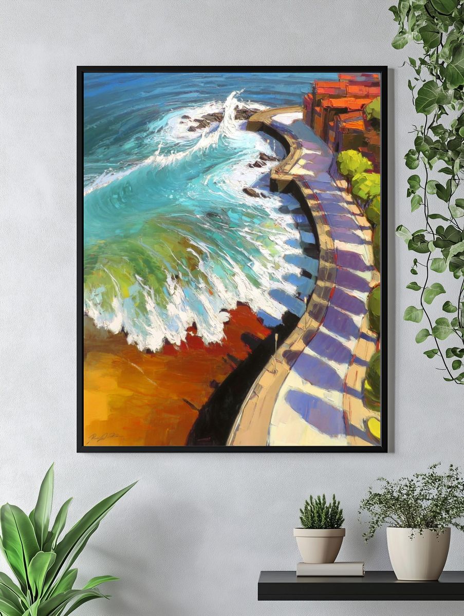 Coastal Wave Path Fine-Art Print. — room view 4