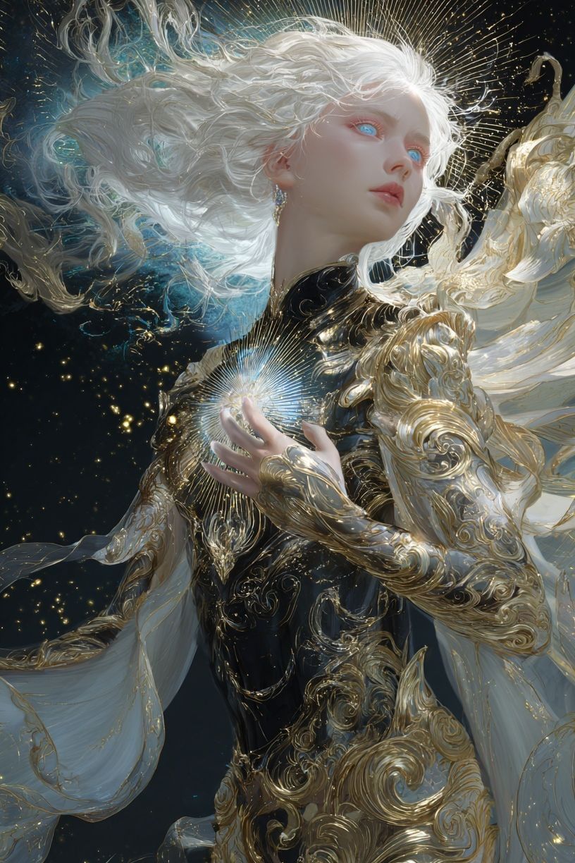 Celestial Goddess Fantasy Print. poster — fine-art art