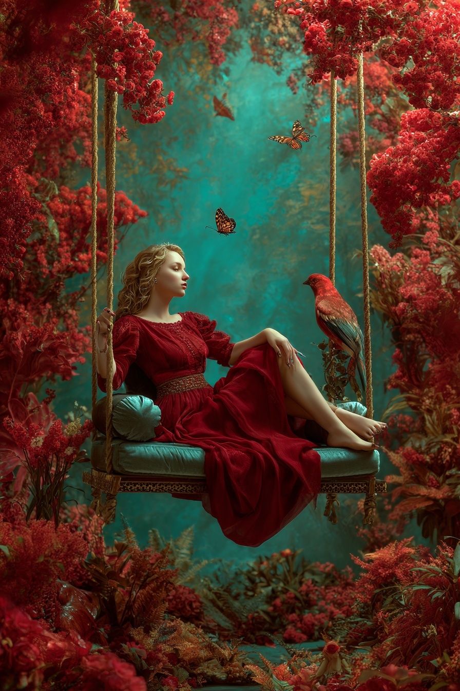 Crimson Swing Dreamscape Print. poster detail