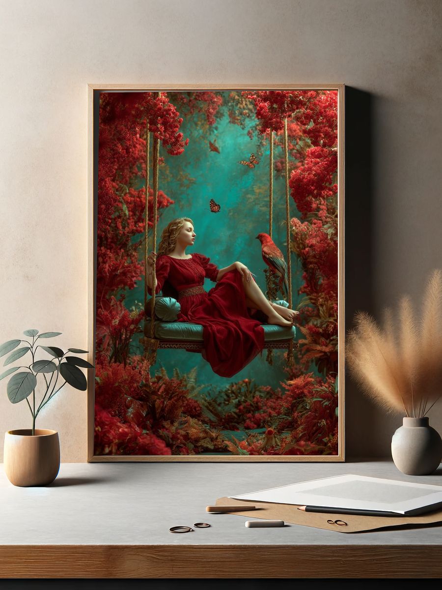 Crimson Swing Dreamscape Print. — room view 2