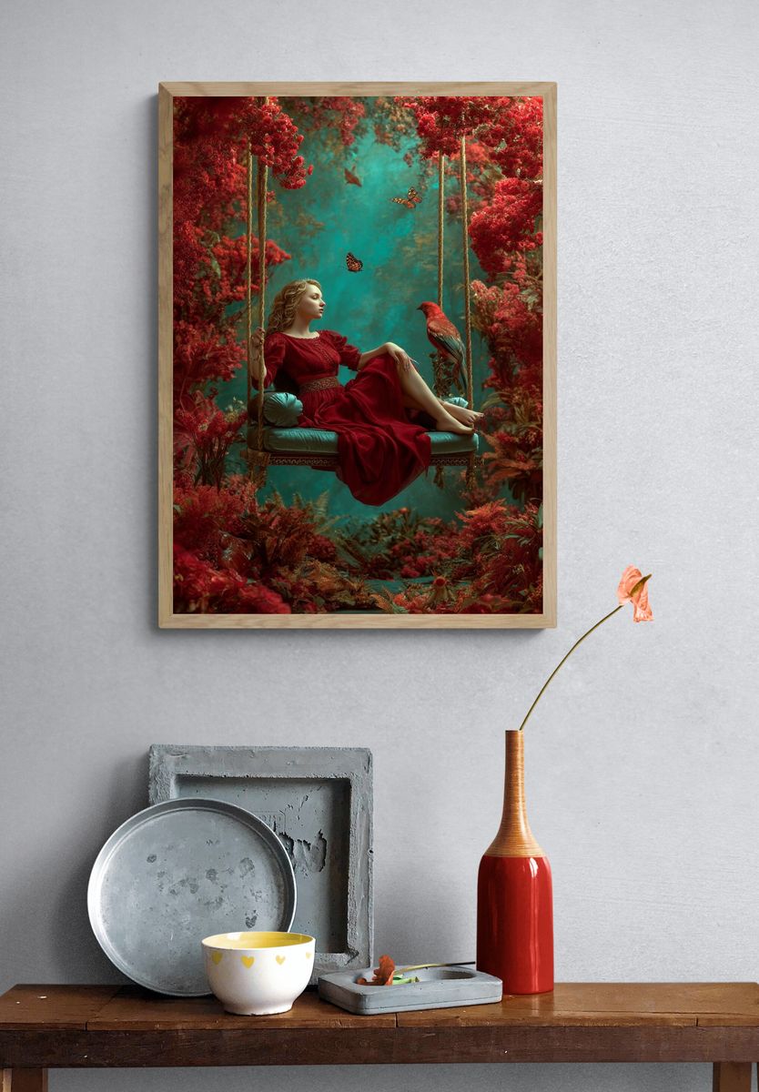 Crimson Swing Dreamscape Print. — room view 3