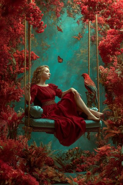 Crimson Swing Dreamscape Print. poster print