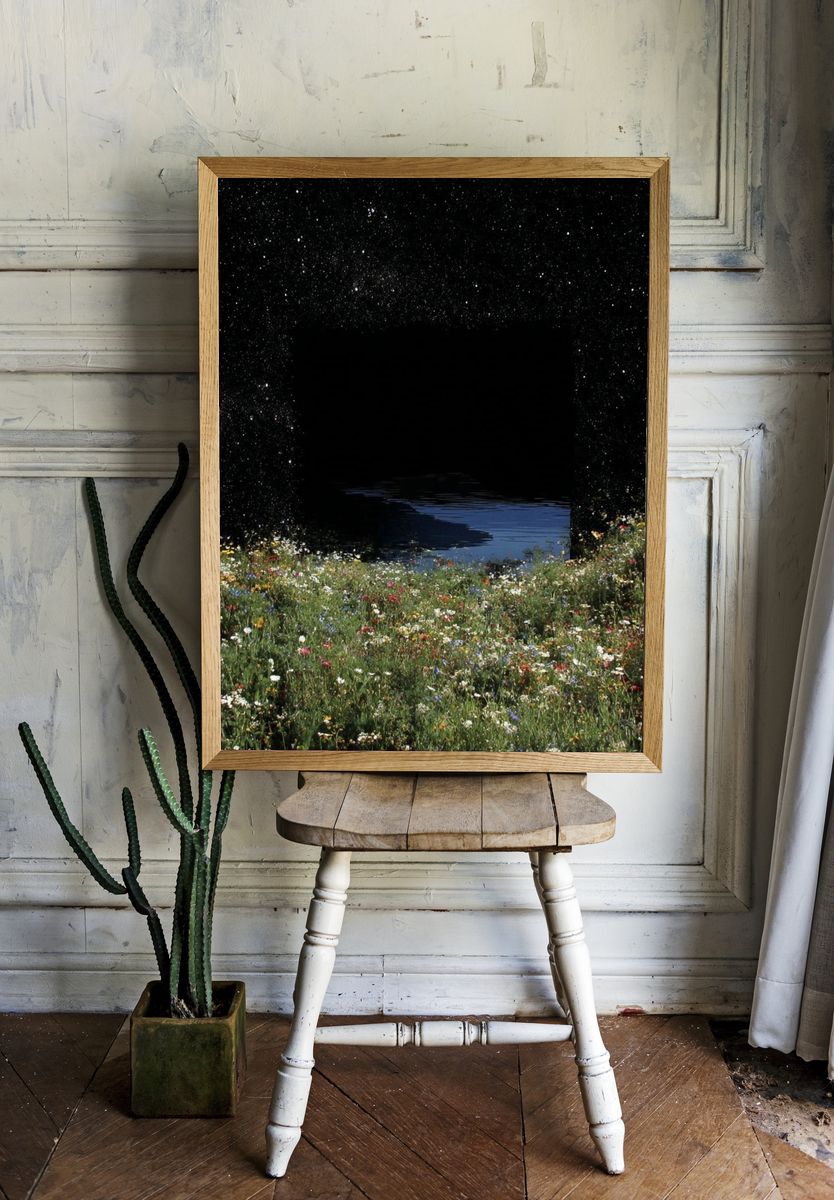 Starry Meadow Dreamscape Print. — room view 1