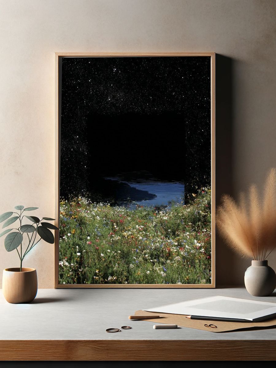 Starry Meadow Dreamscape Print. — room view 2