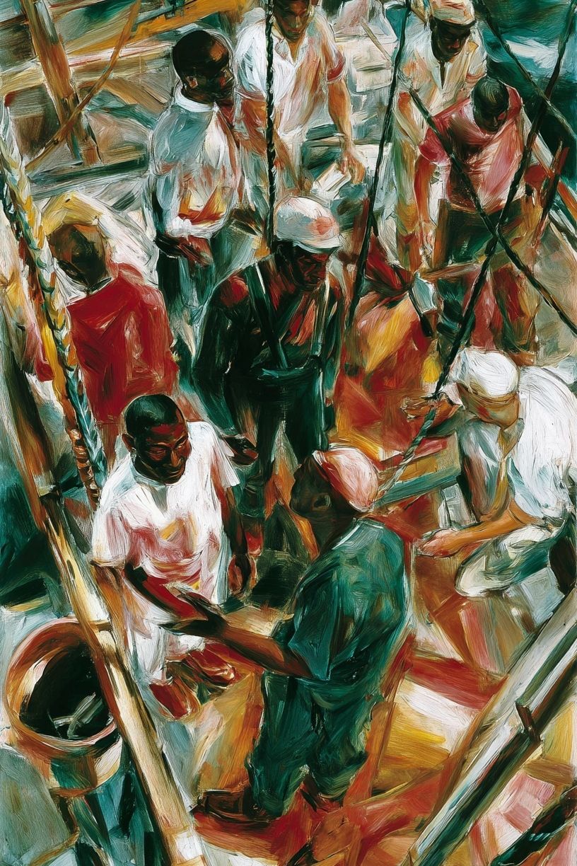 Dockworkers Contemporary Print. poster detail