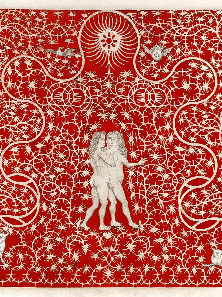 Red Baroque Cherubs Print. poster detail
