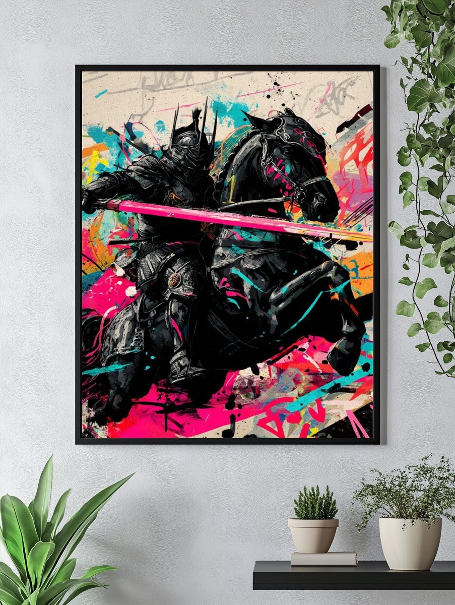 Armored Knight Graffiti Poster. — room view 4