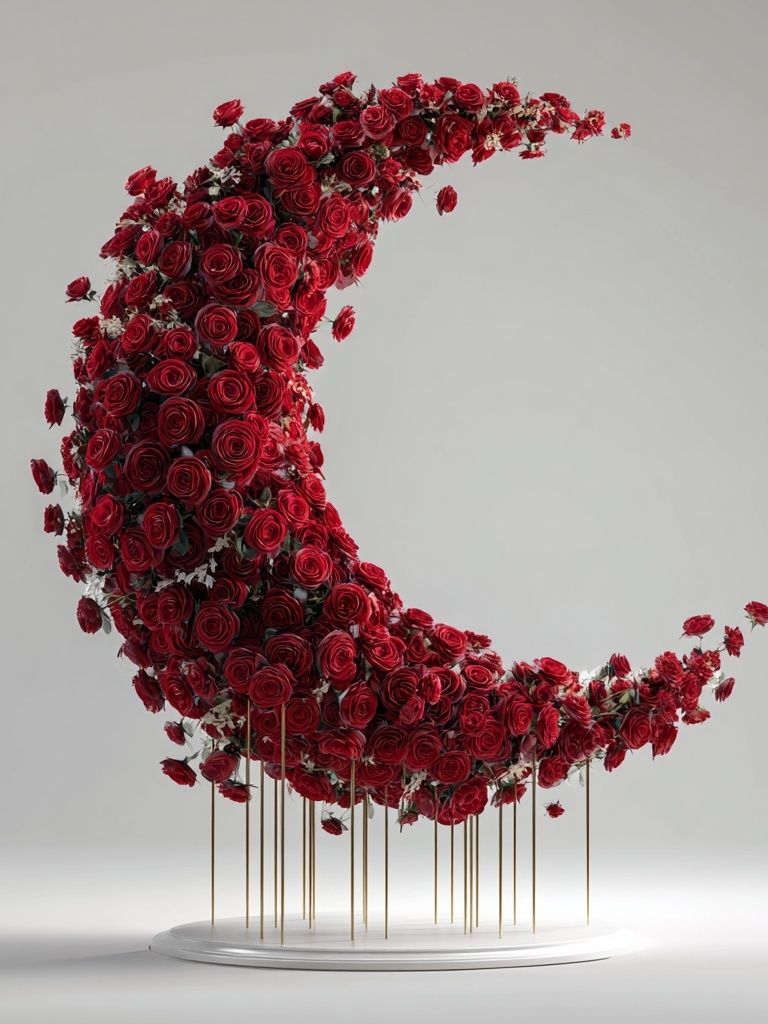 Red Rose Crescent Fine-Art Print. poster — fine-art art