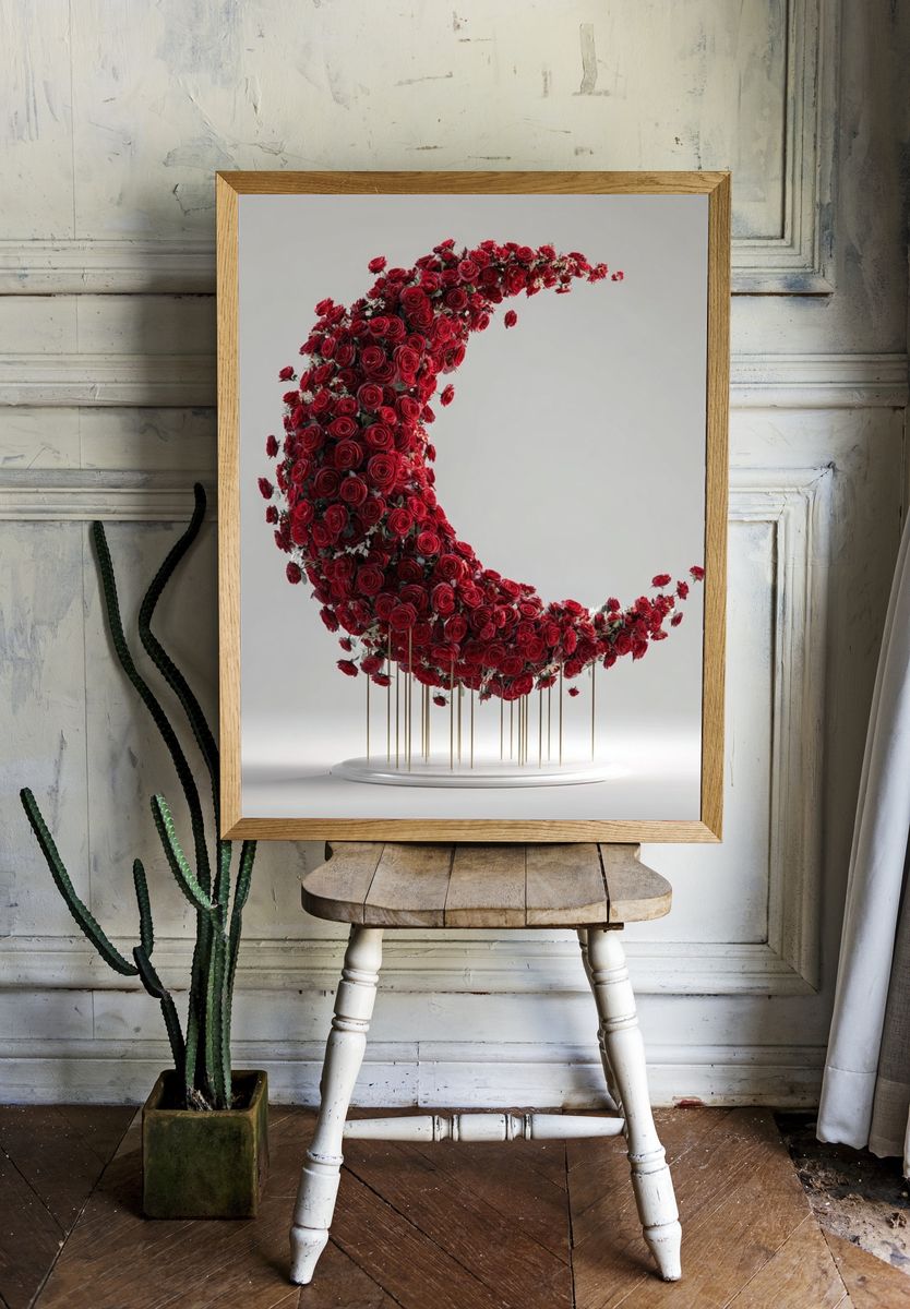 Red Rose Crescent Fine-Art Print. — room view 1