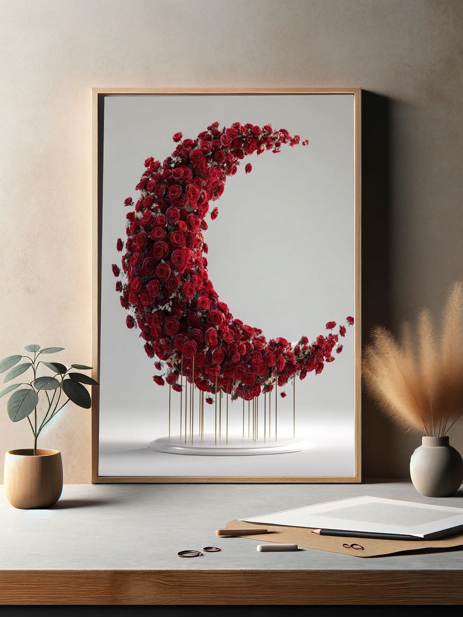 Red Rose Crescent Fine-Art Print. — room view 2