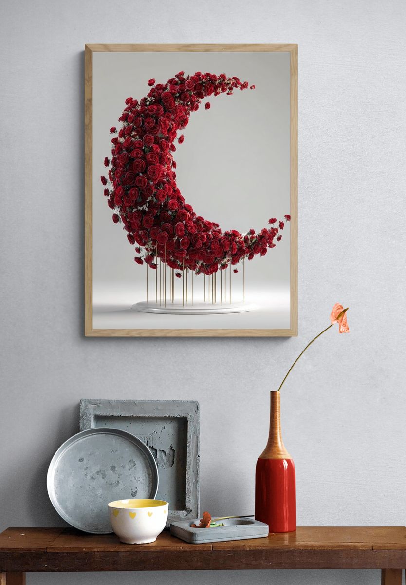 Red Rose Crescent Fine-Art Print. — room view 3